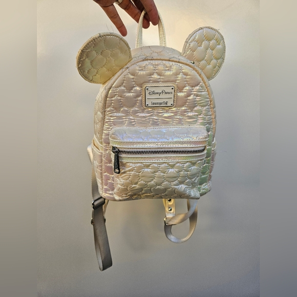 Loungefly Handbags - Loungefly Quilted Iridescent Backpack with Ears
